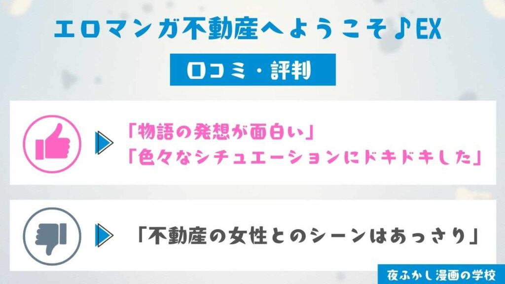 『エロマンガ不動産へようこそ♪EX 女の子付物件内見できます』の口コミ・評判