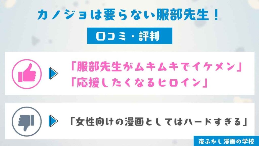 『カノジョは要らない服部先生！』の口コミ・評判
