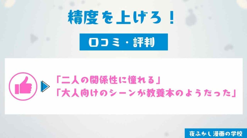 『精度を上げろ!』の口コミ独自調査