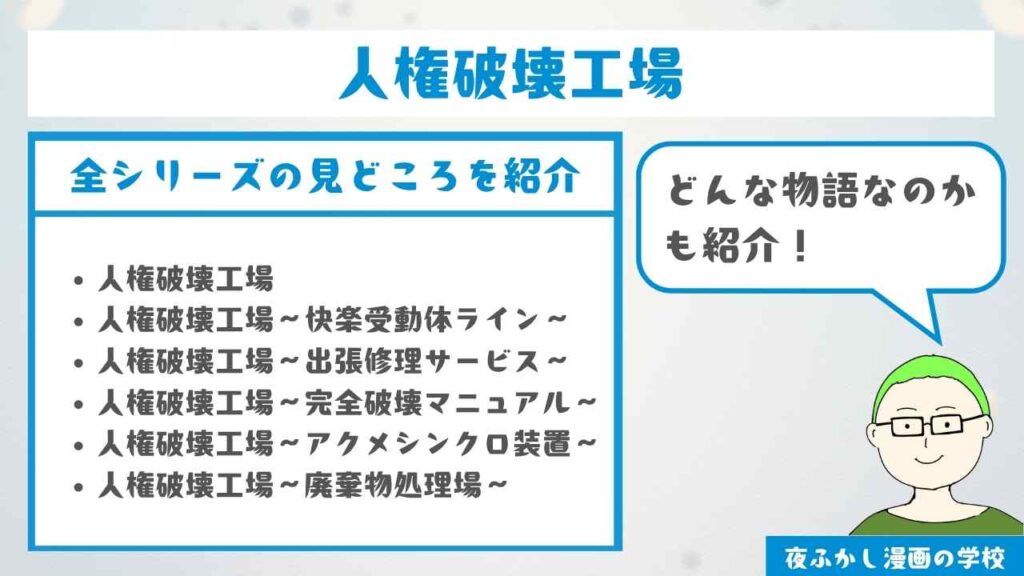 『人権破壊工場シリーズ』の見どころを紹介