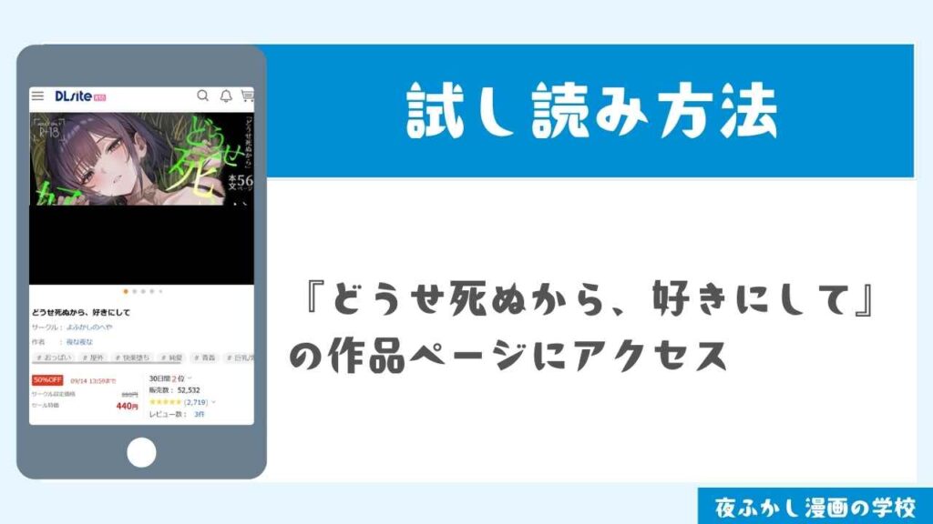 DLsiteで8ページ無料で試し読みする手順1