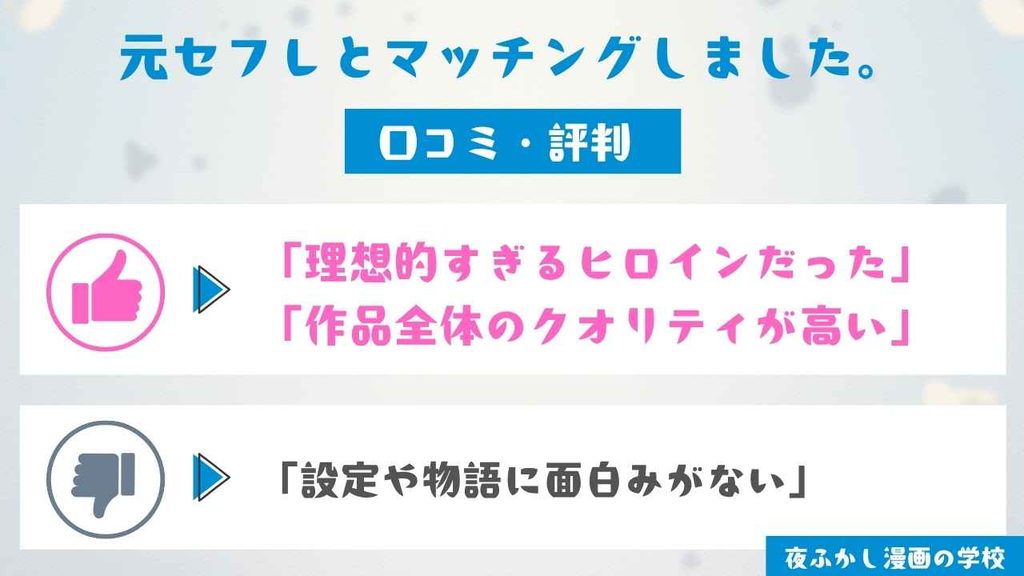 『元セフレとマッチングしました。』を読んだ12名の口コミ・評判を紹介