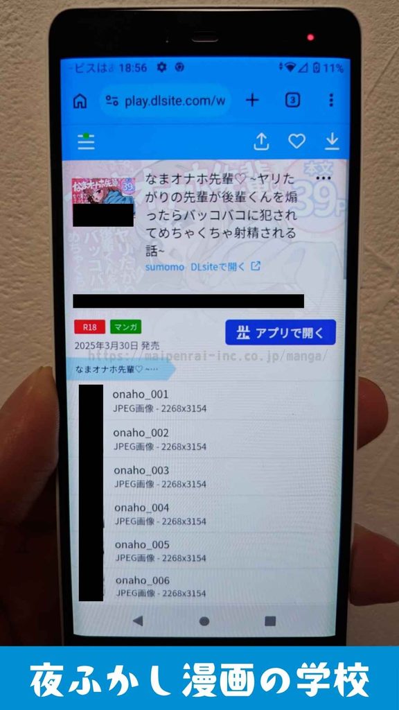 『なまオナホ先輩』を実際に購入して読んでいる写真