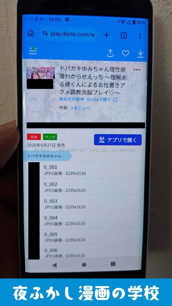『ドパガキゆみちゃん理性崩壊わからせえっち』を実際に購入して読んでいる写真