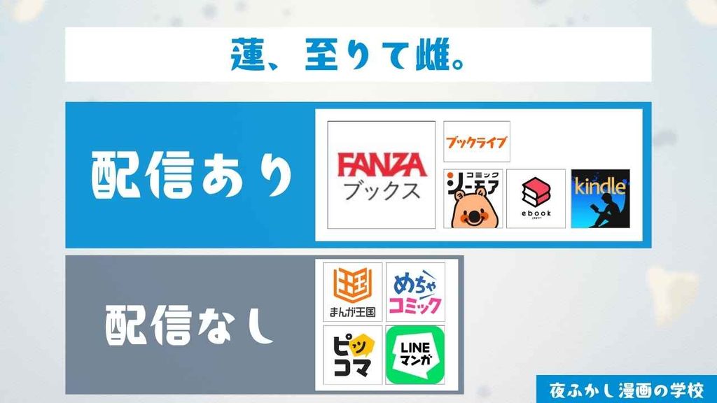 『蓮、至りて雌。』の配信サイト・アプリを調査